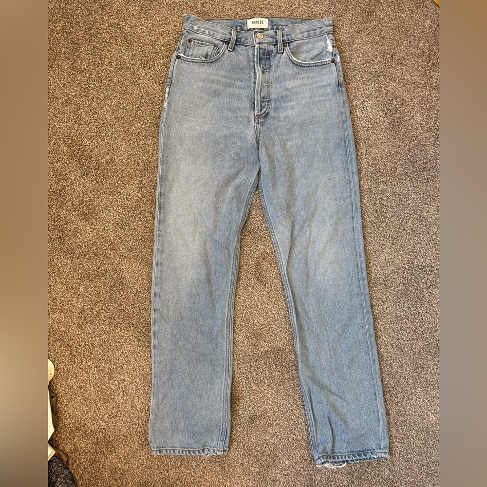 Agolde Women's Light Blue Straight Leg Jeans